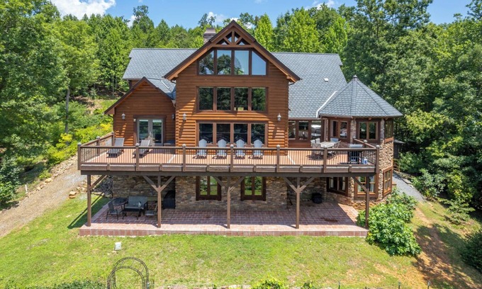 Laurel Lakes House | Chateau Laurel in Lake Lure: Private 5,000 Sq Ft Cabin in Blue Ridge Mountains!