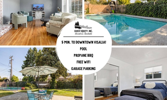 Visalia House | Cheerful & Cozy 3bd w Pool, Yard, Great Location | 3 Bed, 2.5 Bath