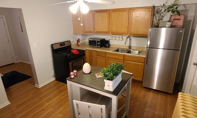 Old Irving Park Apartment | Chic, Cozy home, by Blue Line Train Stop + Free parking