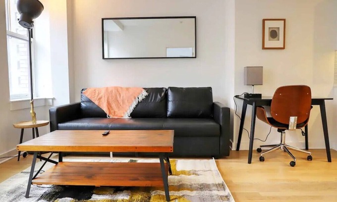 Midtown Village Apartment | City VIEW with King Bed, GYM, Rooftop, and Lounges