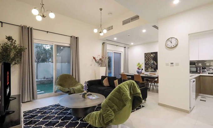 Dubai Ski Chalet | Classy 3BR+Maid's Villa with Private Patio