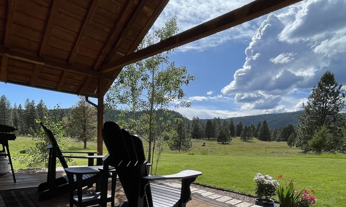 Greenough House | Clearwater Ranch Cabin. Peaceful & Private Mountain Cabin convenient off Hwy 200