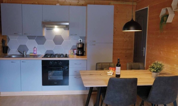 Saint-Bonnet-de-Condat Cabin | Cocooning riverside Chalet on a small campsite in the Heart of Auvergne