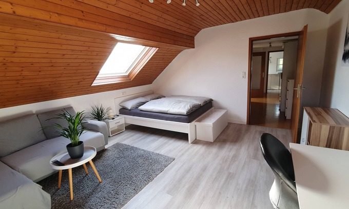 Deisslingen Apartment | Comfortable 1-room apartment (Trade fair/Test tower/Near conference hotel/Neckar)
