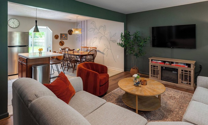 Loveland House | Comfortable Family Home Game Room Fenced Yard Firepit