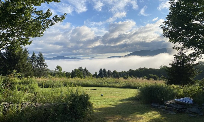 Margaretville Cabin | Comfortable Log Cabin With Stunning Views and Park-Like Gardens, Family Friendly