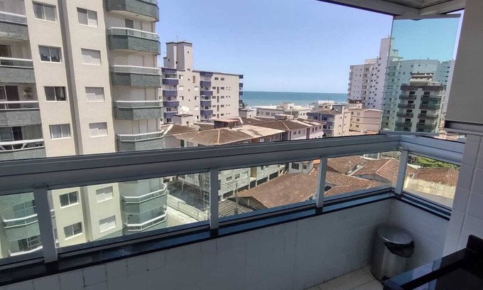 Praia Grande Apartment | Complete apartment with sea view, 1 block from the beach and 1 parking space