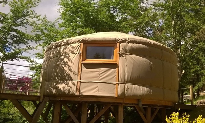 Saint-Bonnet-le-Froid Cabin | Contemporary yurt on a woodland terrace
