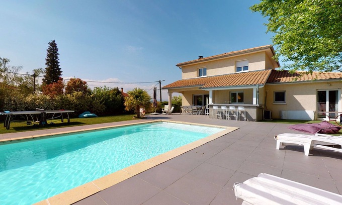 Ternay Villa | Contemporary villa with heated pool 13' from Lyon