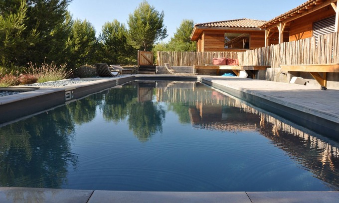 Lambesc House | Contemporary wooden villa garden swimming pool terrace nearby. Aix en Provence