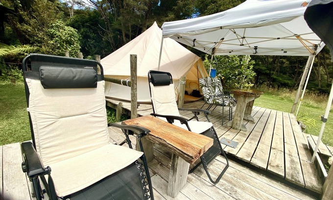 Coroglen RV Rental | Coro Camping nGlamping in nature. Totally private with own bush clad river pool