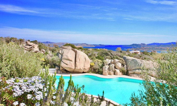Punta Sardegna Cottage | COTTAGE SMERALDA -5pax w/private jacuzzi terrace and shared Pool Seaview