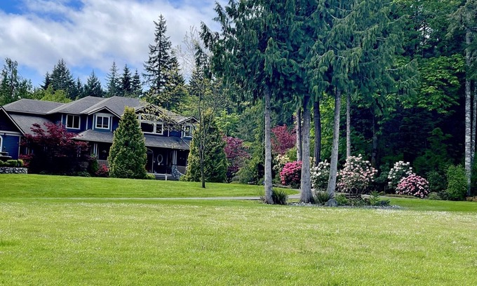 Shawnigan Lake House | Country Estate on acreage with swimming pool, hot tub, creek and trails.