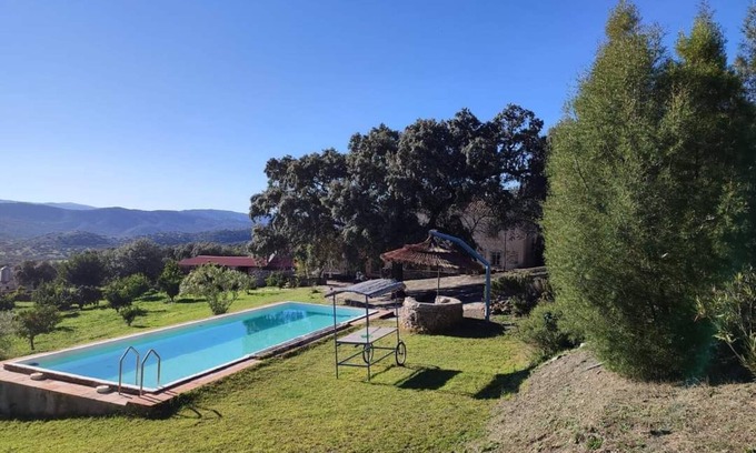 Arroyomolinos de Leon House | Country House "El Rincón" with Mountain View, Private Pool & 2 Terraces