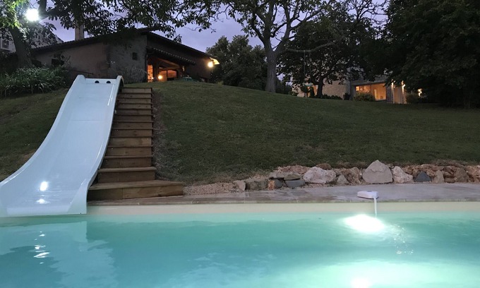 Saint-Pastour House | Country house with swimming pool and slide, golf course 6km