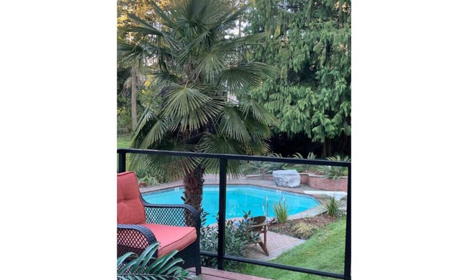 Saanich House | Country Tudor large pool hot tub