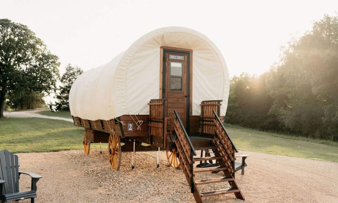 Branson Other | Covered Wagon on Real Ranch | Trails, Kayaks, & Animals- Big Sky Conestoga Wagon