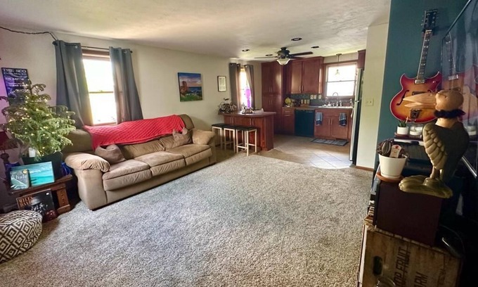 Oberlin House | Cozy 2 bedroom home, pleasant patio and fire-pit 1 block from Downtown Oberlin.