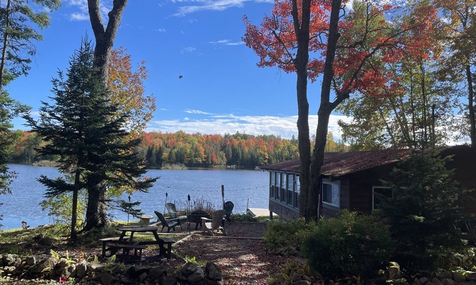 Indian Lake Cabin | Cozy Adirondack cabin with private dock and kayaks, feet from Adirondack Lake