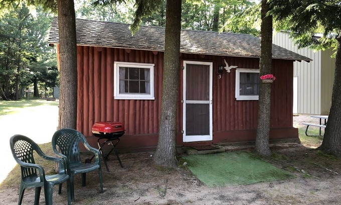 Pentwater Cabin | Cozy "Beach" Cabin in the woods with Pentwater Lake frontage and access