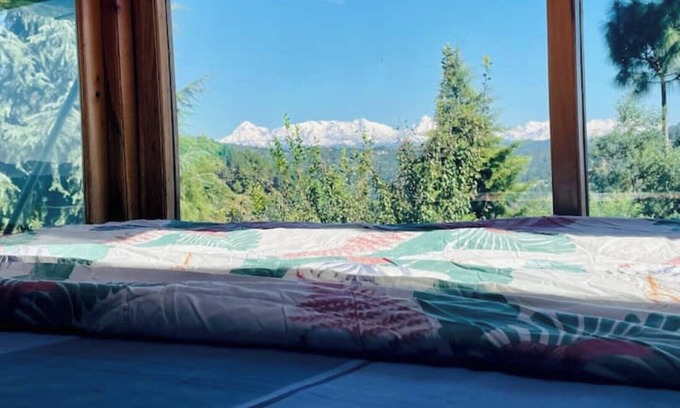 Almora House | Cozy bungalow nestled in the Himalayas, snow-capped peaks, Kumaoni culture.