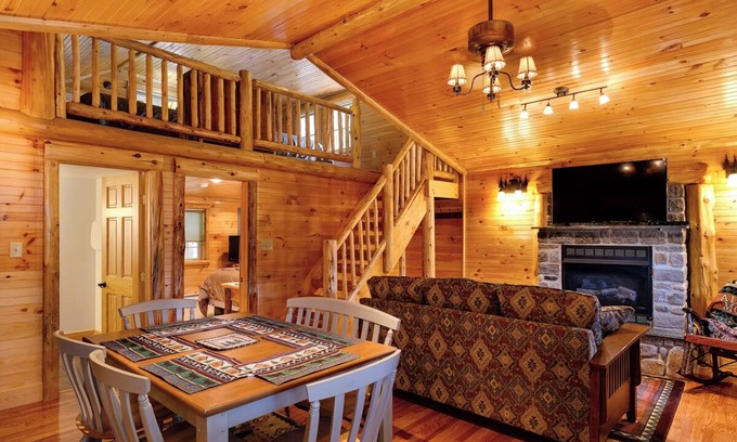 Lake Placid Cabin | Cozy Cabin with second floor loft, outdoor BBQs, campfire pits, and more!