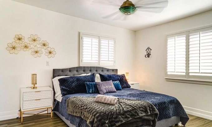 El Paso Apartment | Cozy Central, modern retreat with city night view from private balcony