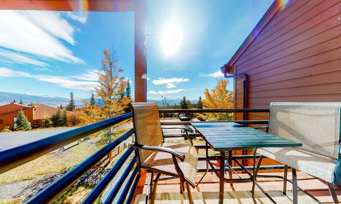 Wildernest Condo | Cozy condo with fireplace, pool, & hot tub - near trails