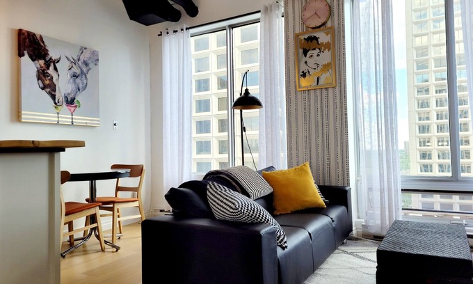 Downtown Edmonton Condo | Cozy Downtown Loft With River-View