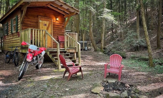Ellijay Cabin | Cozy FOX DEN private solo cabin at Mulberry Gap Adventure Basecamp in Ellijay!