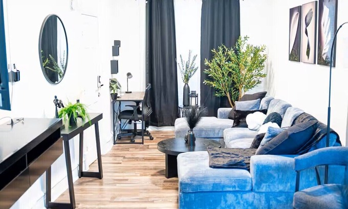 Reading Apartment | Cozy Grey Haven Apartment