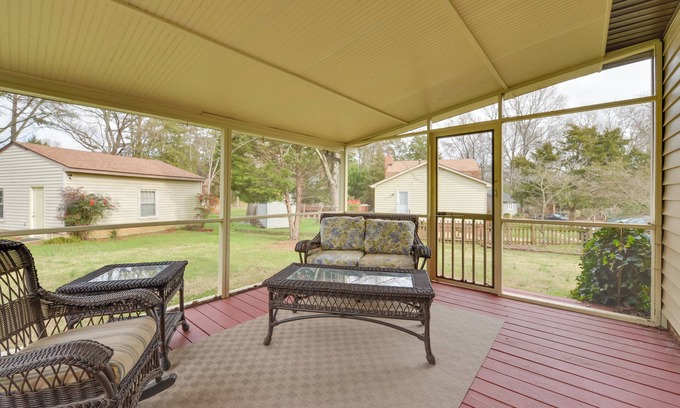 Matthews House | Cozy Home w/Fenced Yard < 1 Mi Downtown Matthews!