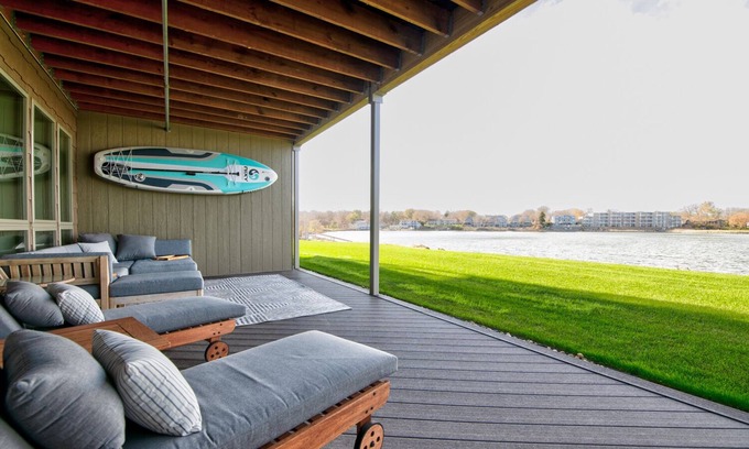 Arnolds Park Condo | Cozy lakefront retreat, first level condo lakeside overlooking East Lake Okoboji