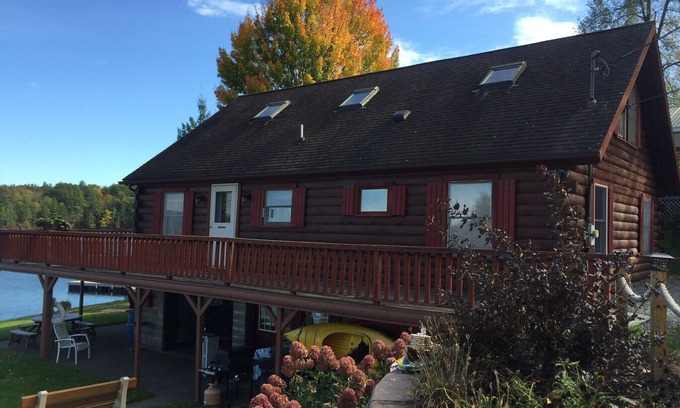 Averill Park Cabin | Cozy Log Cabin on a private lake with incredible scenery.