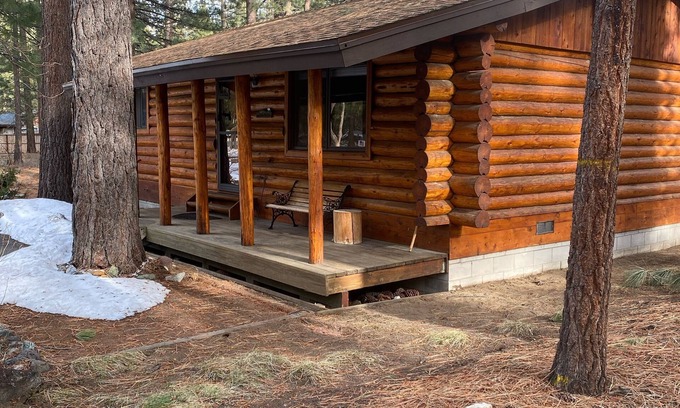 Al Tahoe Cabin | Cozy Log Cabin — Short Walk to Lake, Meadow, Dining, and More.