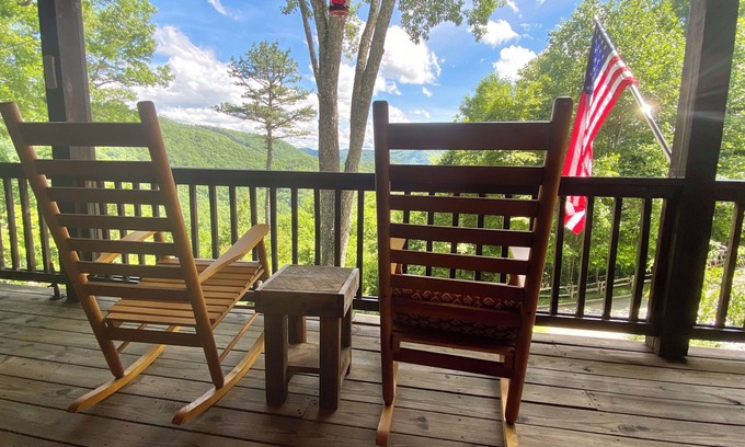 Tuckasegee Cabin | Cozy Mountain Cabin with Stunning Views, Fire Pit, Close by Trails & Lake!