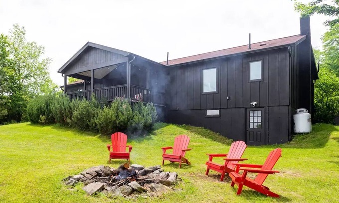 Livingston Manor Cottage | Cozy mountain top home - breathtaking views, 5 acres & a gym.