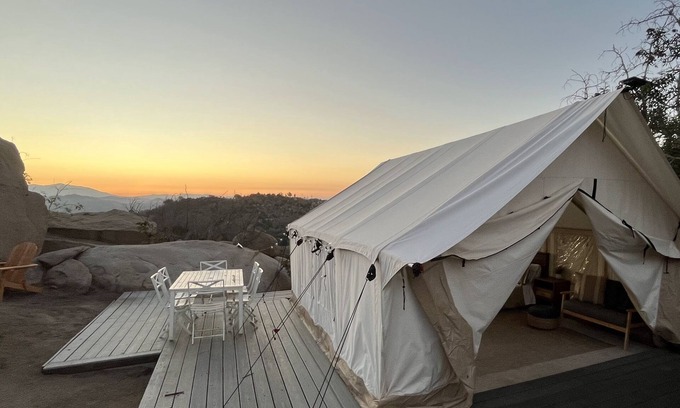 Fallbrook RV Rental | Cozy Mountain View Glamping Tent