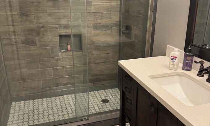 Oak Forest House | Cozy Ranch Style home with sun porch, above ground pool with fenced yard