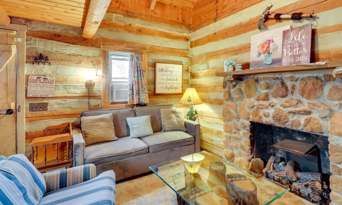 Glade Valley Cabin | Cozy Riverside Cabin w/ 3 Acres & Trout Fishing