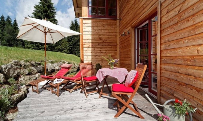 Mitterfirmiansreut Apartment | Cozy vacation apartment (40 sqm) in the new organic wooden house and large terrace