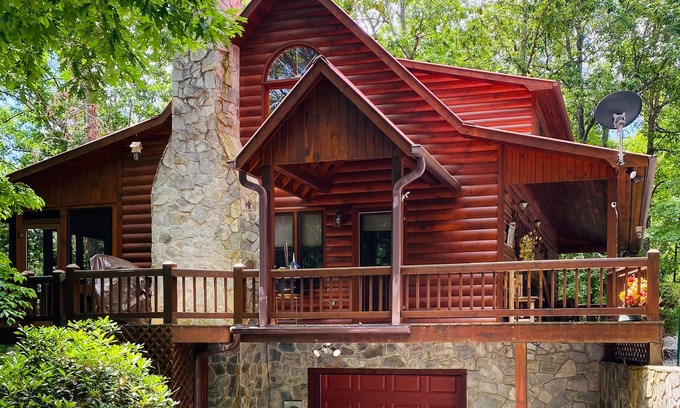 My Mountain House | Cozy Wooded Retreat w/WiFi, Putting Green, Foosball, Private Hot Tub & Views
