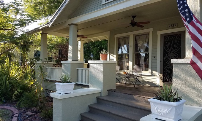 Dean Park Historic District House | Craftsman Bungalow Pool Home near Downtown Fort Myers River District