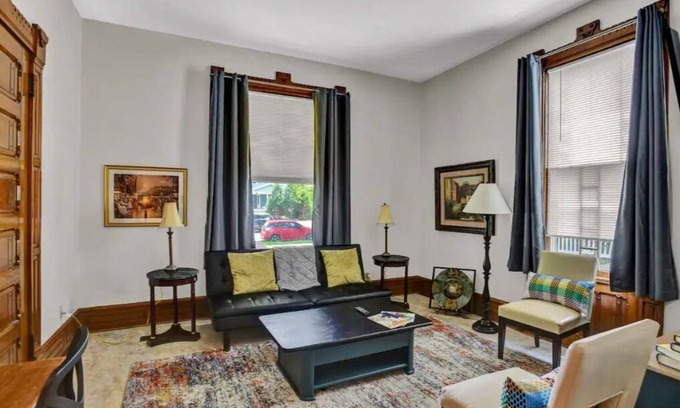 Topeka Apartment | Craftsman charm King Bedroom Private Condo Unit walk to hospital & capitol