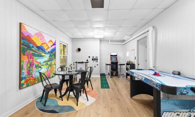 Blue Ridge House | Creek-side, modern with king beds, hot tub, game room + fire pit! Close to town!