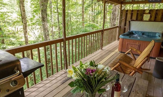 Dahlonega Cabin | Creekside Cabin w/Hot Tub/Near Wineries/Sleeps 4