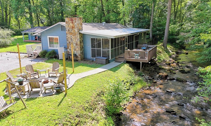 Hiawassee House | Creekside Chill - By Chatuge Home Concierge firepit, dog friendly, Creek, fishing