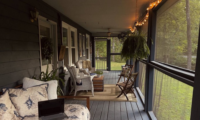 Pegram Cottage | Creekside Cottage, private getaway, awesome screened porch, pets welcome!