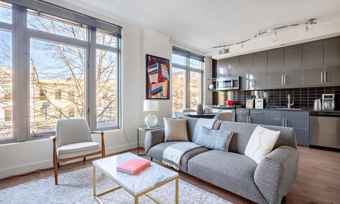Logan Circle Apartment | Crisp Logan Circle 1BR w/W/D, Doorman, Gym, nr. Metro by Blueground