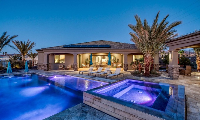 Lake Havasu City House | Custom Luxury 4 master suite home with cabana, large pool and twin 60’ RV bays!